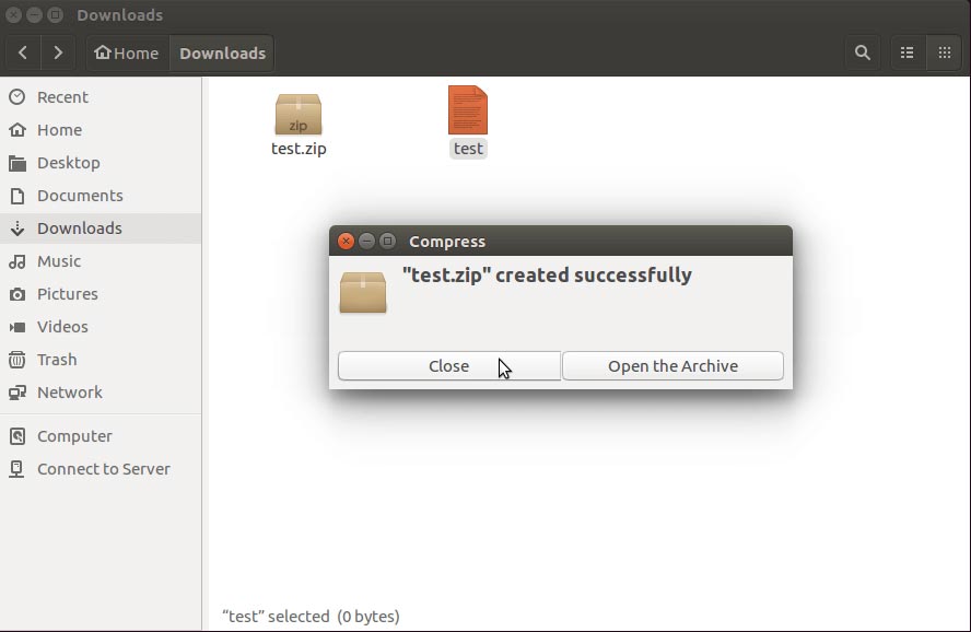 dialogue-box-with-message-test-zip-created-successfully-ubuntu-linux